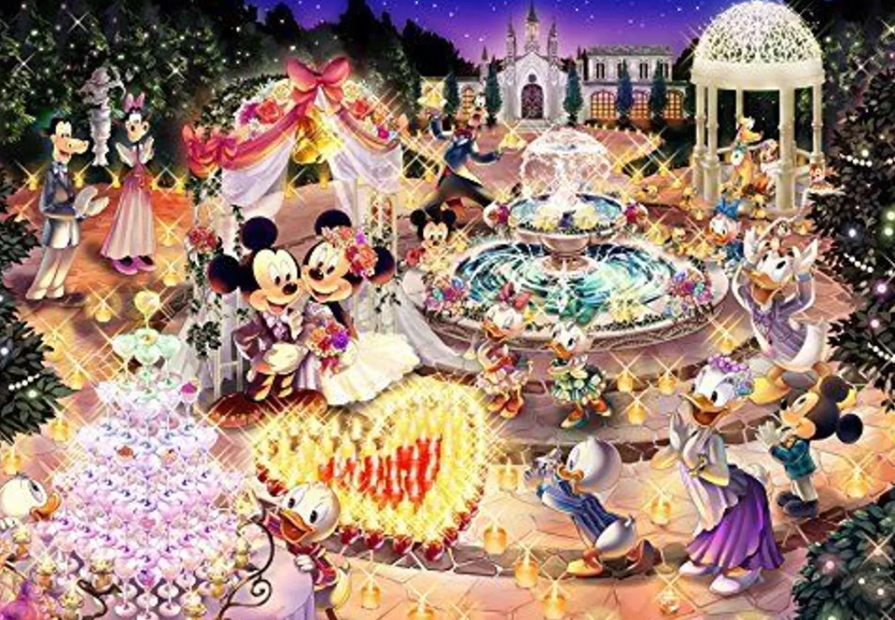 Tenyo Japan Jigsaw Puzzle D-1000-457 Disney Night Wedding Dream (1000 Pieces)