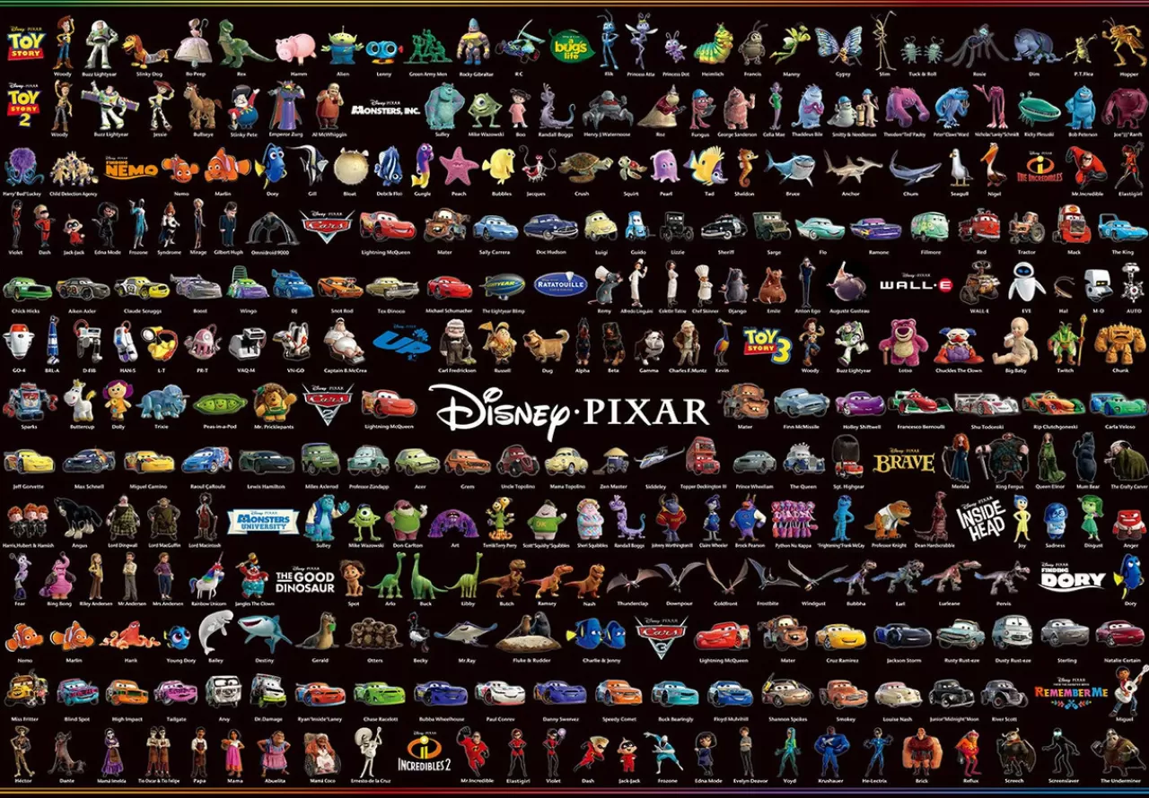 Tenyo Japan Jigsaw Puzzle D1000-036 Disney Pixar All Characters (1000 Pieces)