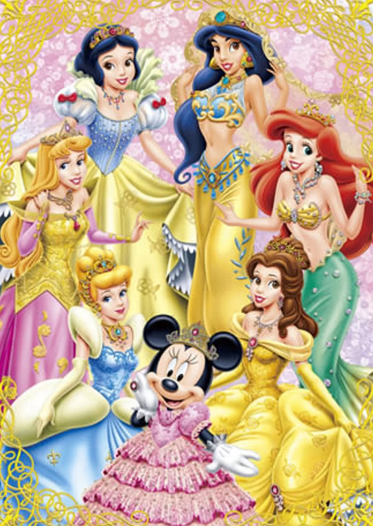 Tenyo Japan Jigsaw Puzzle D-108-705 Disney Princess & Minnie Mouse (108 Pieces)