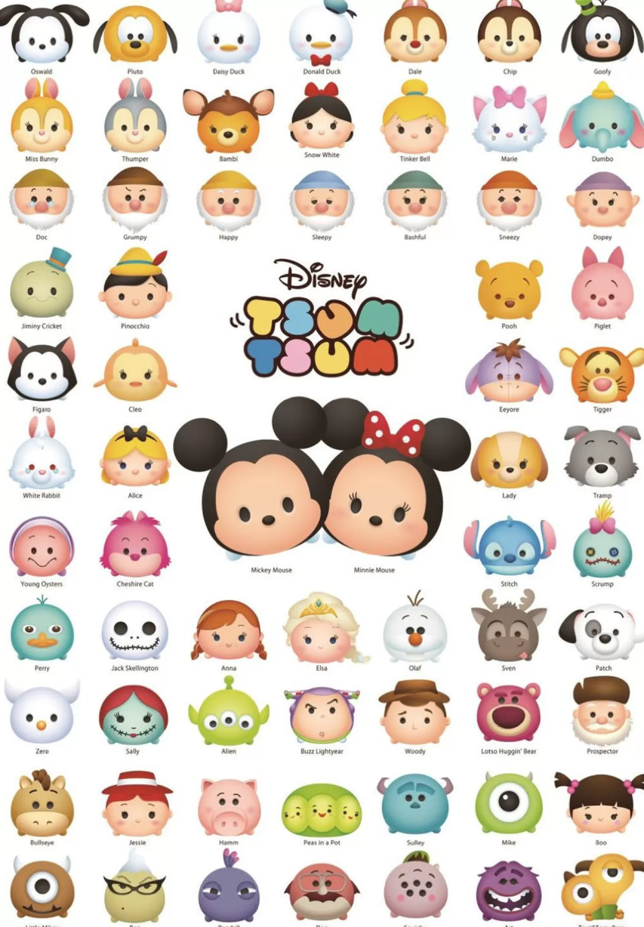 Tenyo Japan Jigsaw Puzzle D-1000-447 Disney Tsum Tsum Line Up! (1000 Pieces)