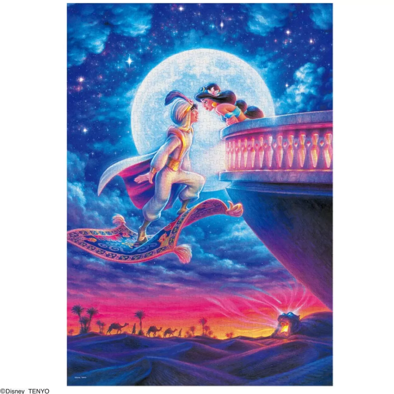 Tenyo Japan Jigsaw Puzzle D1000-042 Glow In The Dark Disney Aladdin Moonlight Romance (1000 Pieces)