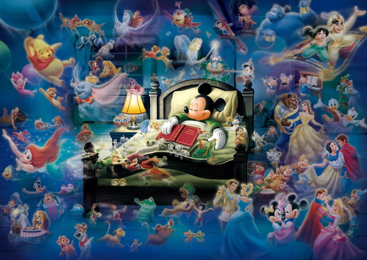 Tenyo Japan Jigsaw Puzzle D108-997 Glow In The Dark Disney Mickey's Dream Fantasy (108 Pieces)