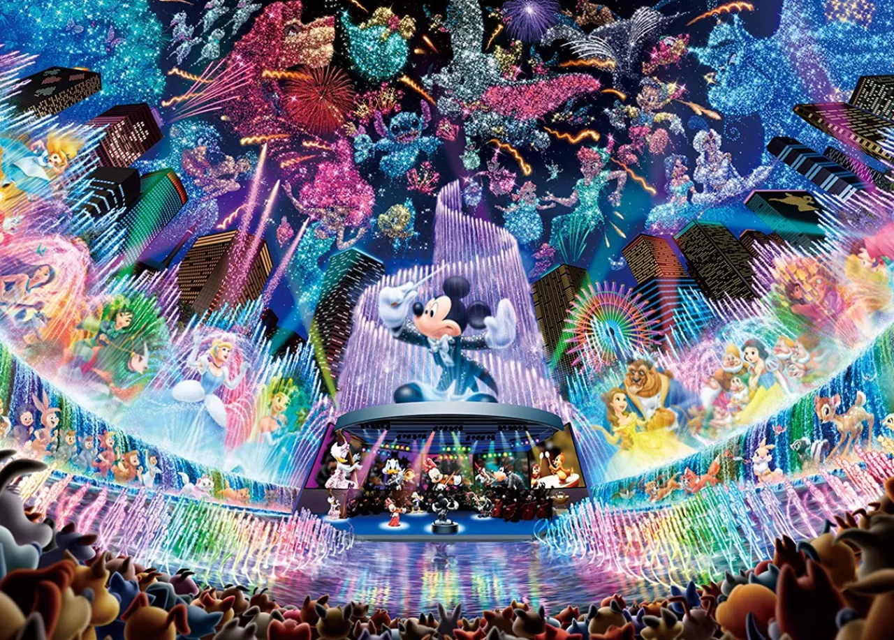 Tenyo Japan Jigsaw Puzzle D-2000-604 Glow In The Dark Disney Water Dream Concert (2000 Pieces)