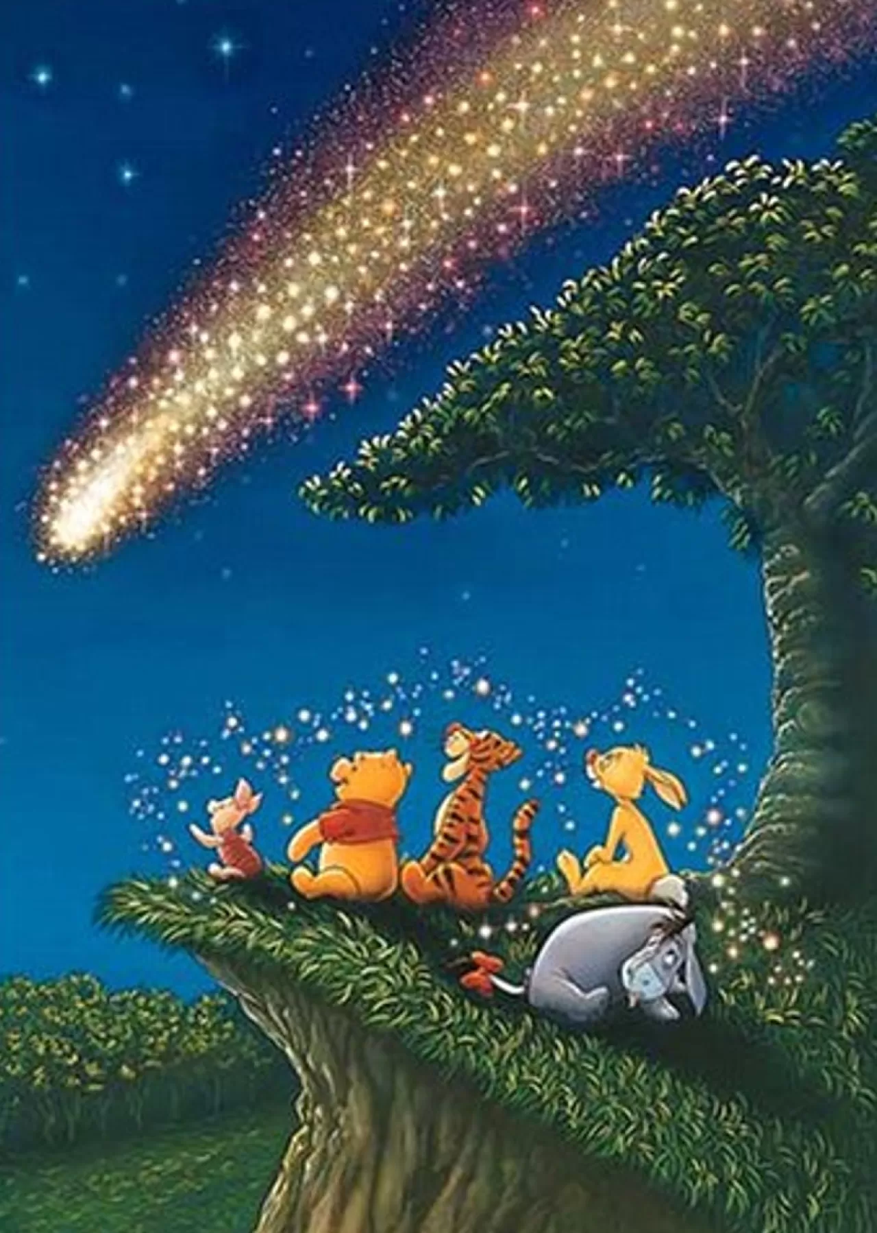 Tenyo Japan Jigsaw Puzzle D-300-704 Winnie The Pooh Stars Hologram (300 Pieces)
