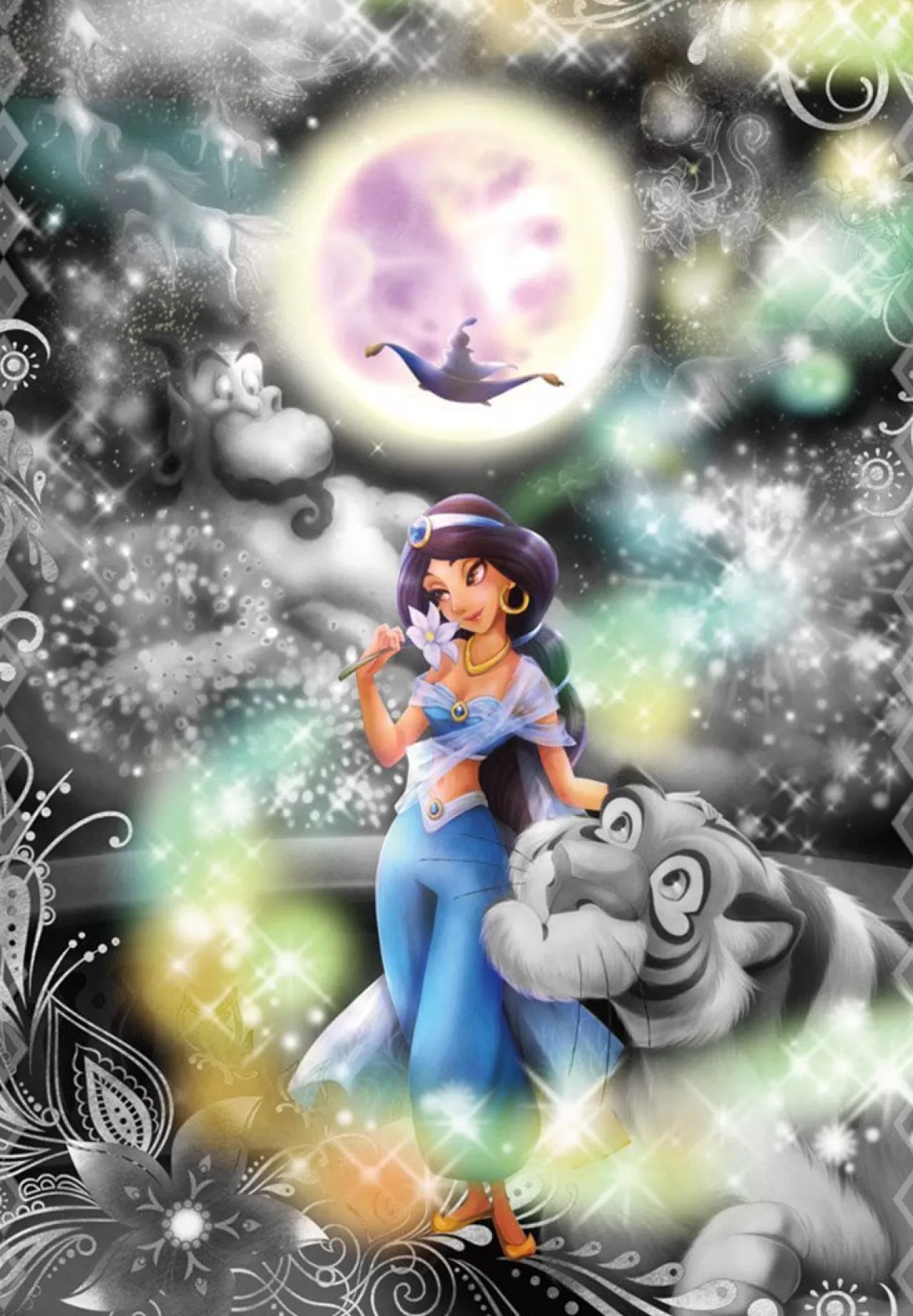 Tenyo Japan Jigsaw Puzzle Dfg-500-104 Frost Art Disney Aladdin Jasmine (500 Pieces)
