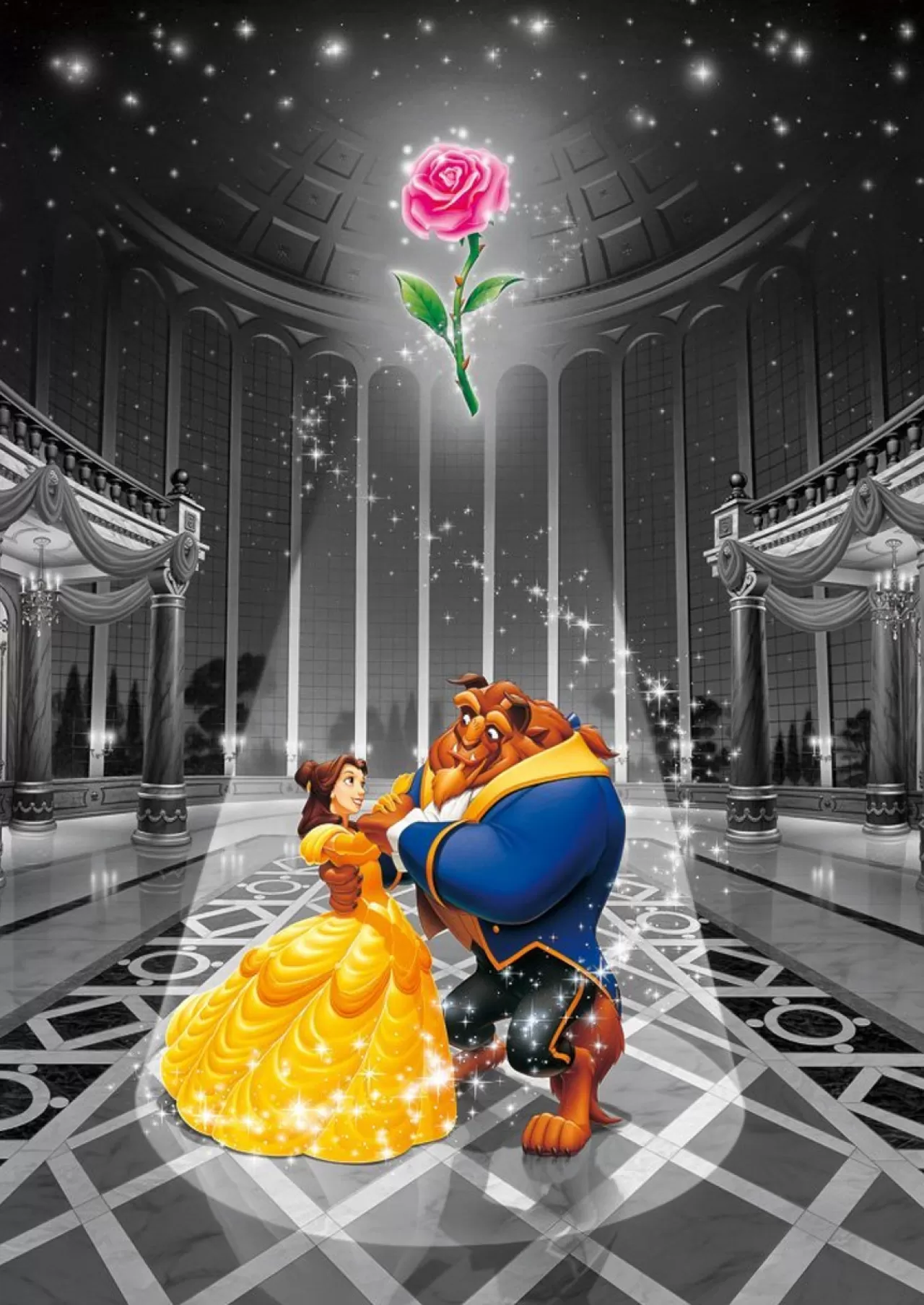 Tenyo Japan Jigsaw Puzzle Dfg-500-101 Frost Art Disney Beauty And Beast (500 Pieces)