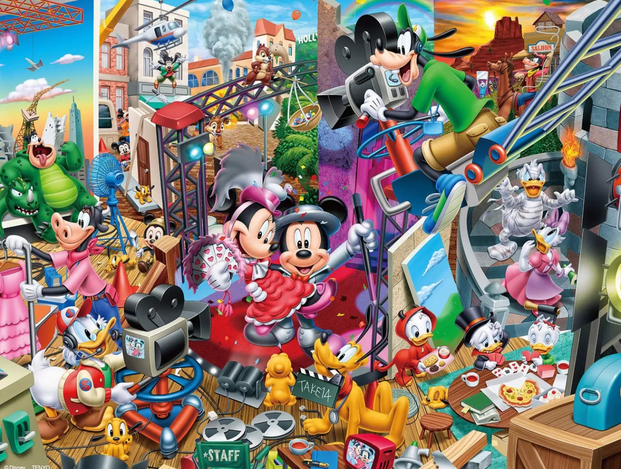 Tenyo Japan Jigsaw Puzzle Dl99-698 Disney Mickey's Movie Studio (99 Pieces)