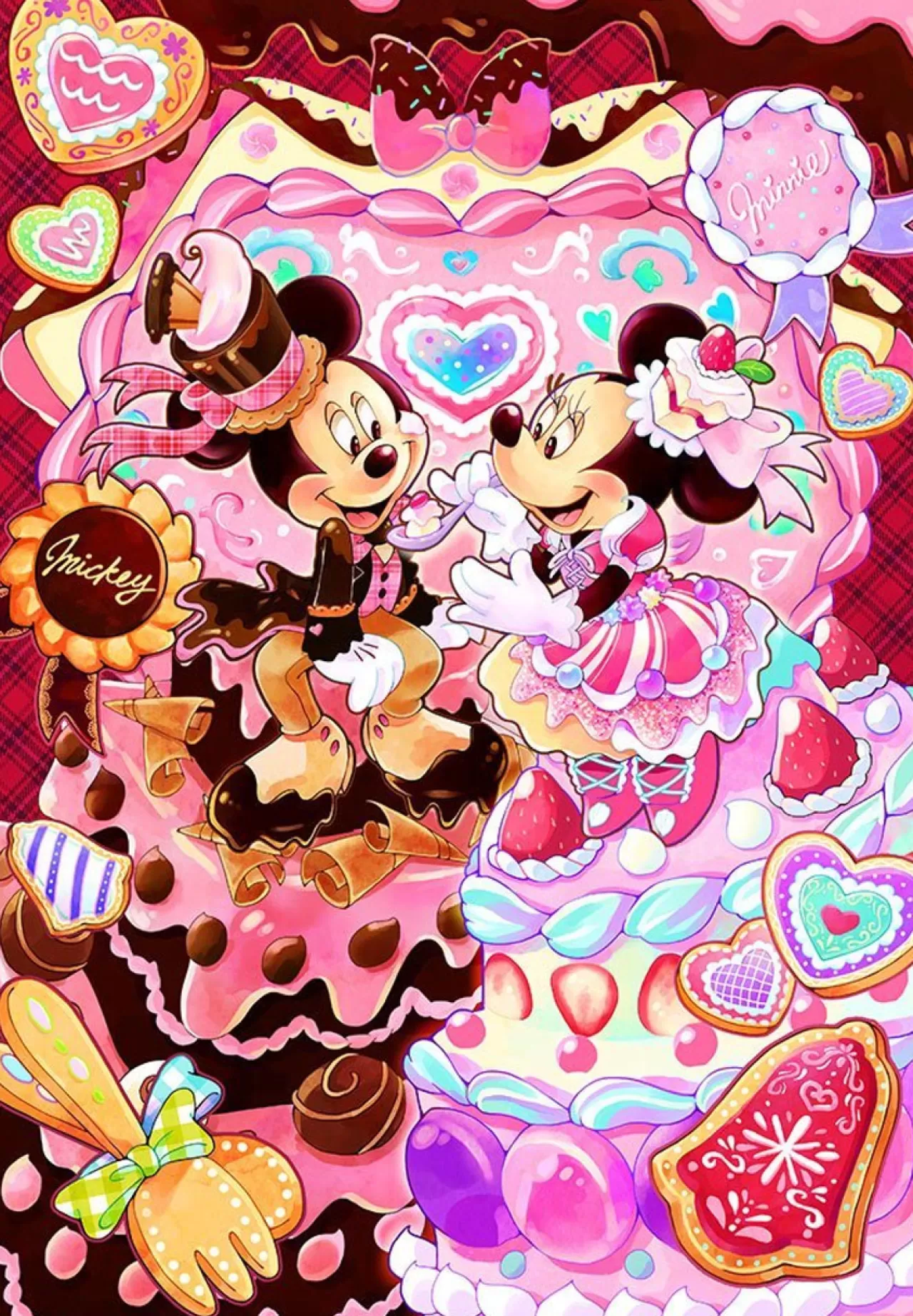 Tenyo Japan Jigsaw Puzzle Dpg-500-599 Mickey Minnie Sweets Time (500 S-Pieces)