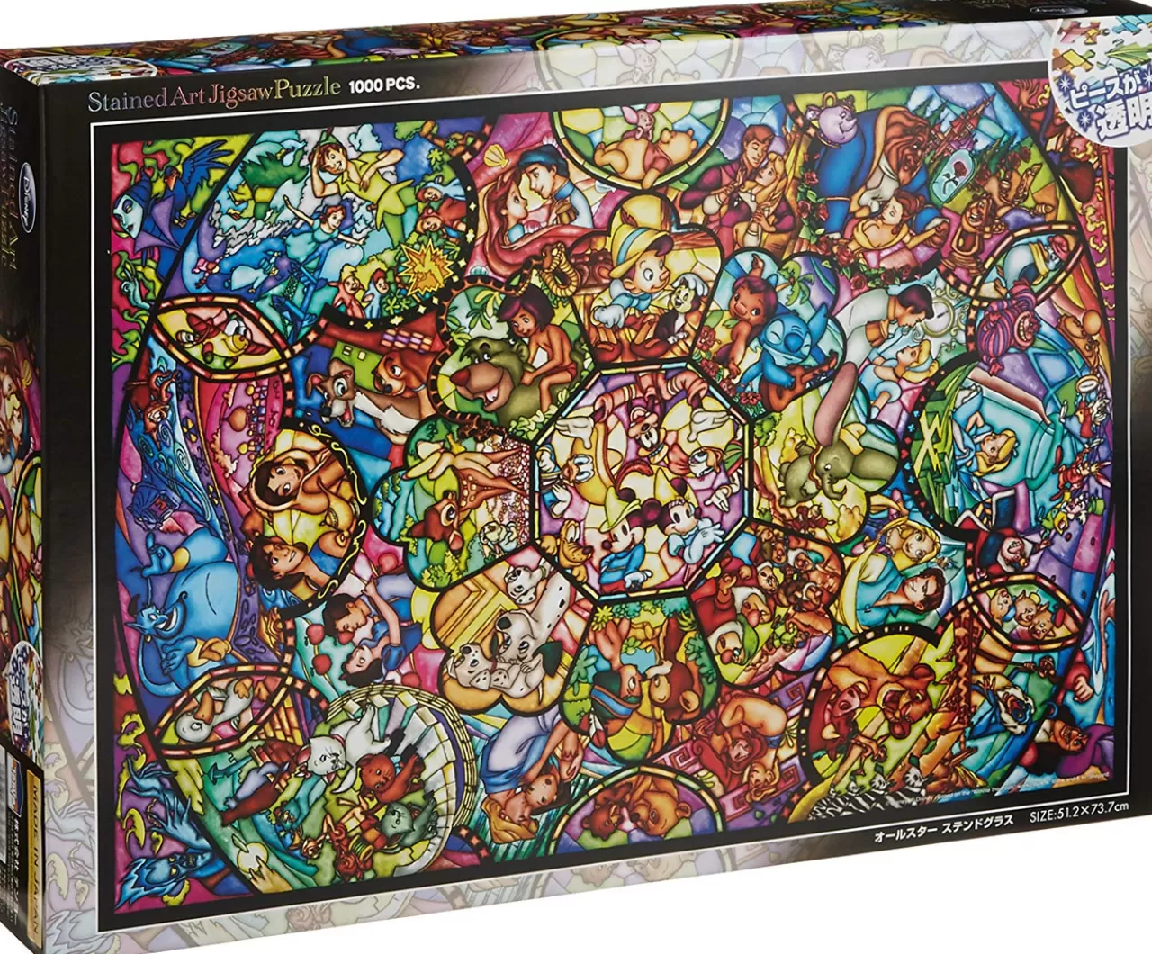 Tenyo Japan Jigsaw Puzzle Ds1000-764 Disney All Star Stained Glass (1000 Pieces)