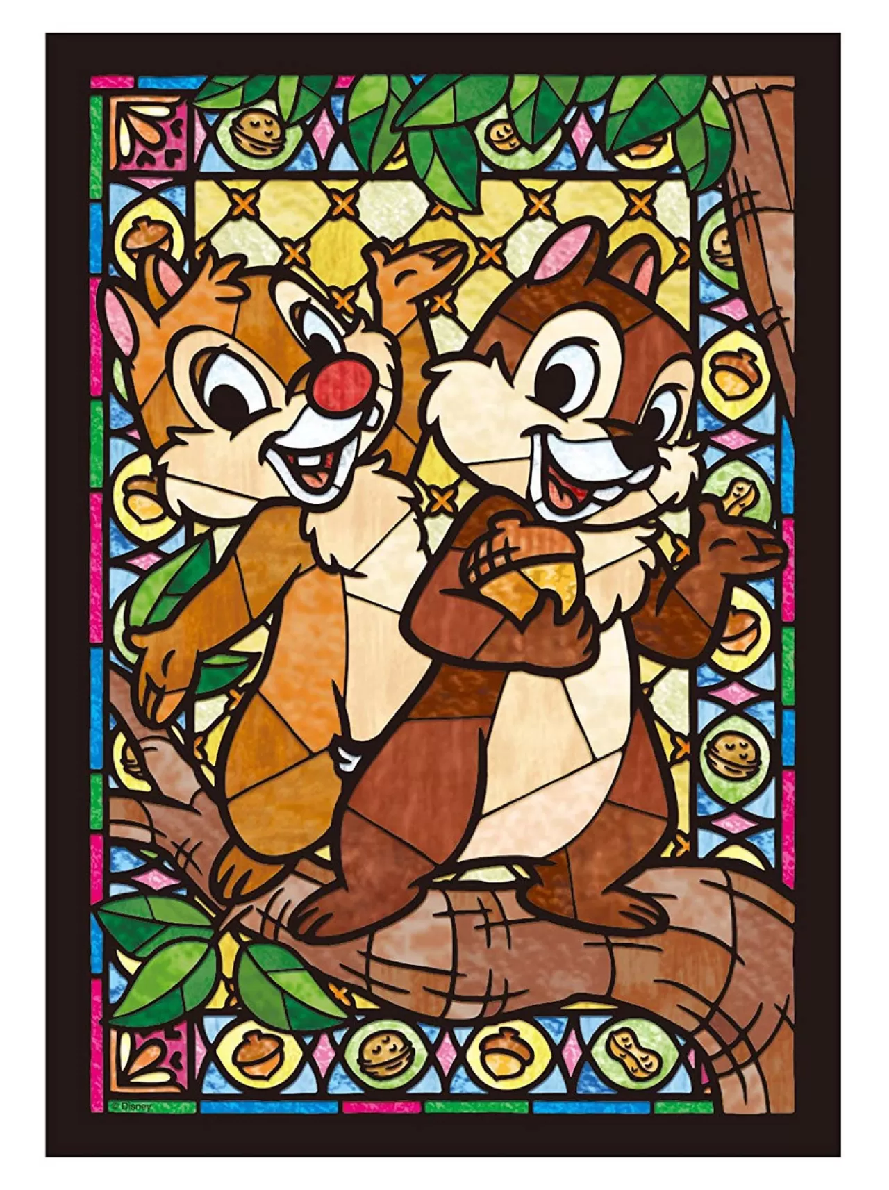 Tenyo Japan Jigsaw Puzzle Dsg-266-749 Disney Chip 'N' Dale Stained Glass (266 Pieces)