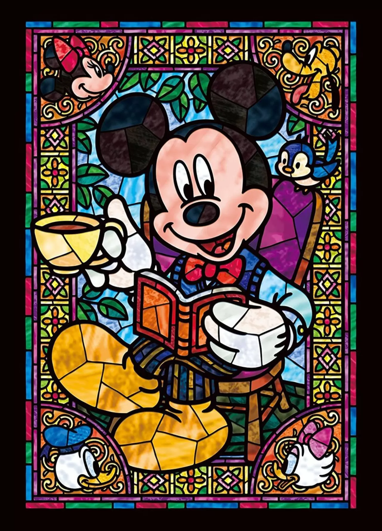 Tenyo Japan Jigsaw Puzzle Dsg-266-955 Disney Mickey & Friends Stained Glass (266 Pieces)