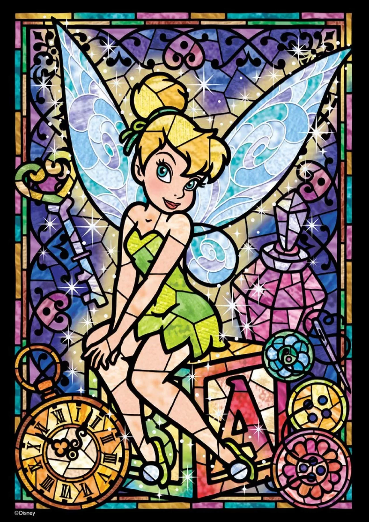 Tenyo Japan Jigsaw Puzzle Dsg266-757 Stained Art Disney Tinker Bell (266 Pieces)
