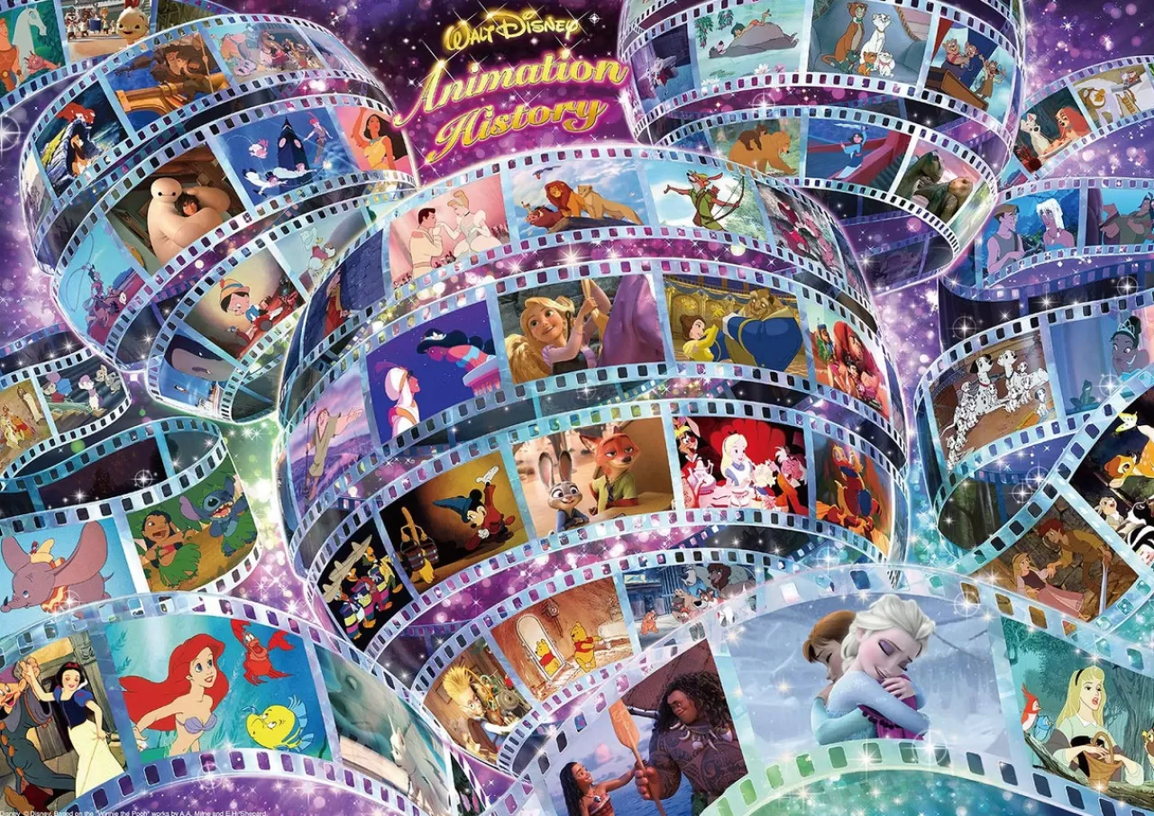 Tenyo Japan Jigsaw Puzzle Dw1000-006 Disney Animation History (1000 S-Pieces)
