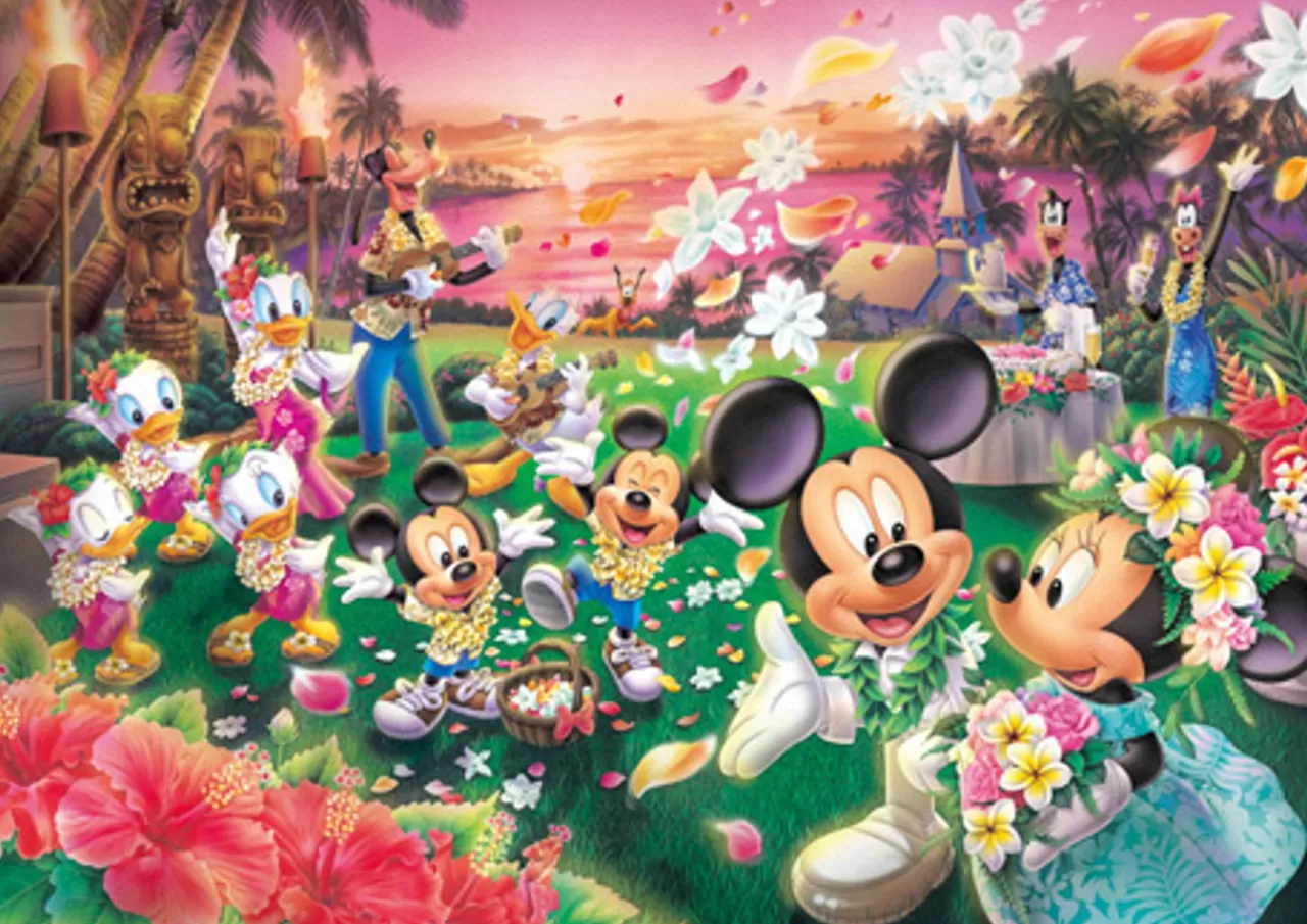 Tenyo Japan Jigsaw Puzzle Dw-1000-361 Disney Mickey Hawaii Wedding (1000 Pieces)