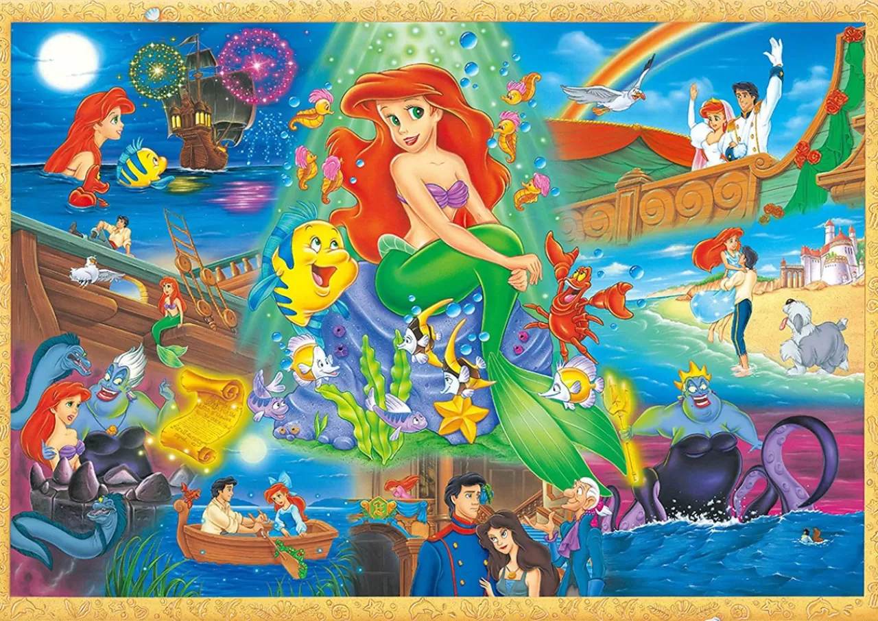 Tenyo Japan Jigsaw Puzzle Dw1000-480 Disney The Little Mermaid Deep Love Under The Sea (1000 S-Pieces)