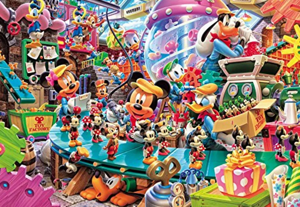 Tenyo Japan Pure White Jigsaw Puzzle Dp-1000-021 Disney Mickey's Toy Factory (1000 Pieces)