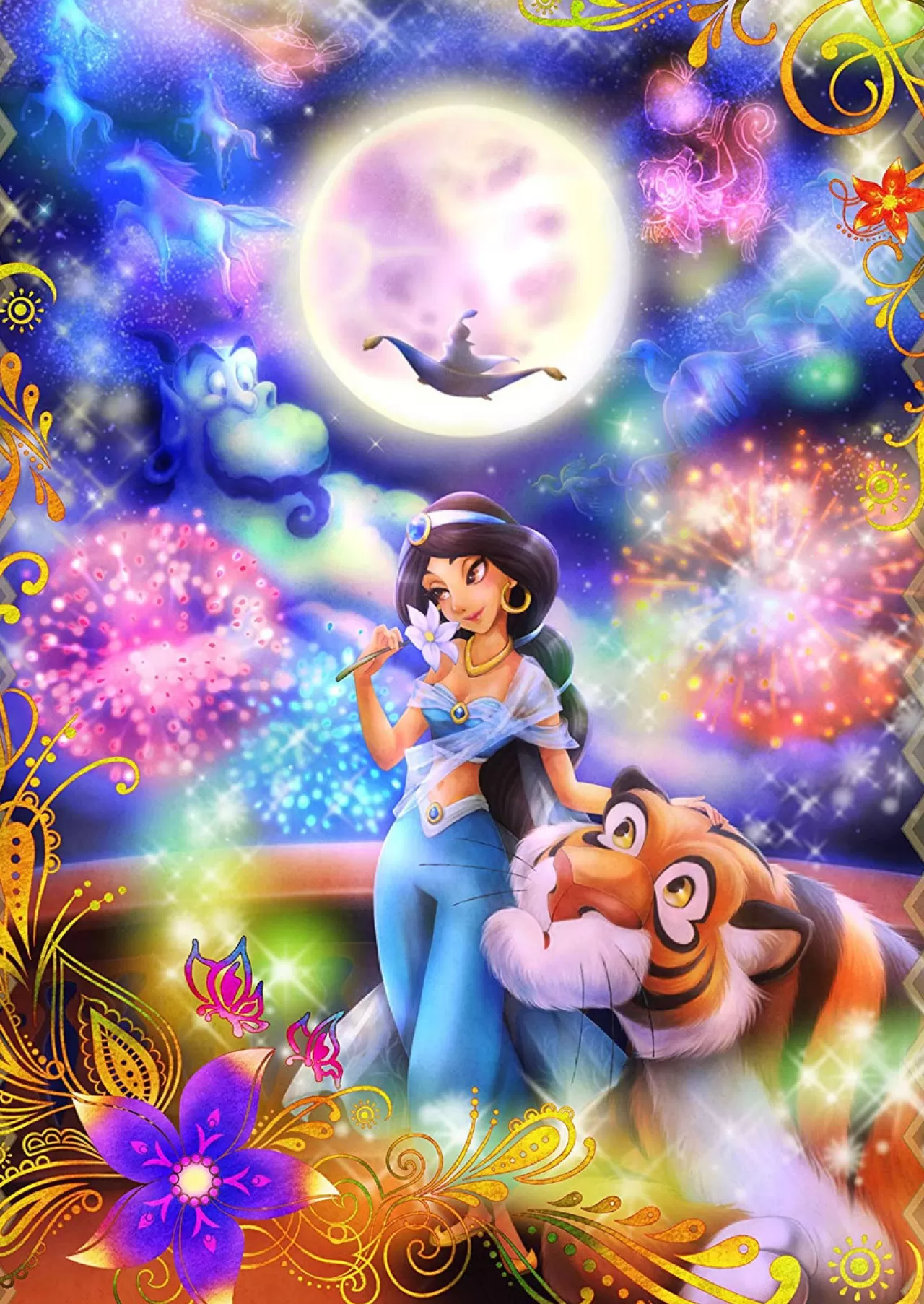 Tenyo Japan Pure White Jigsaw Puzzle Dpg266-575 Disney Aladdin Jasmine (266 Pieces)