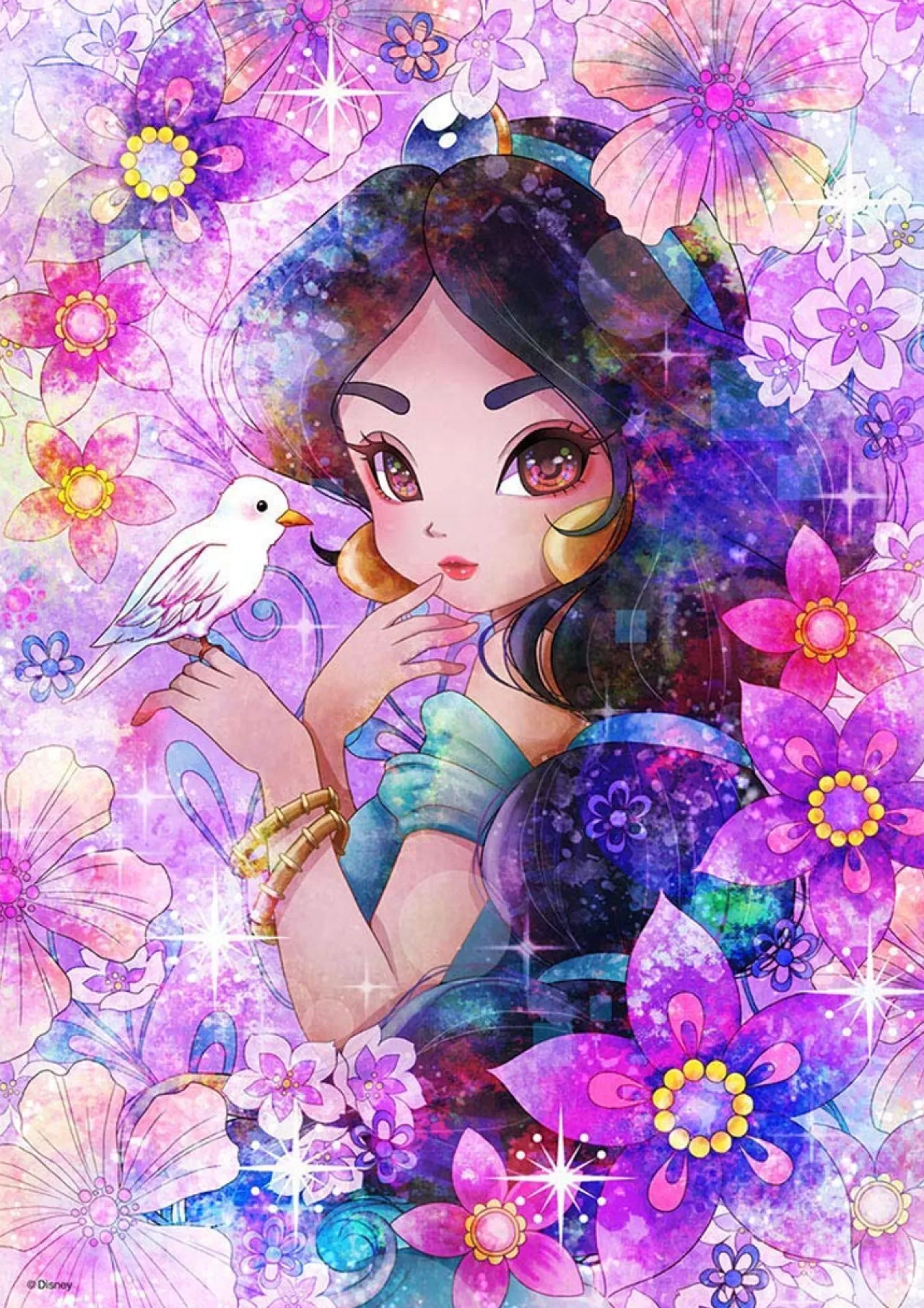Tenyo Japan Pure White Jigsaw Puzzle Dpg266-577 Disney Aladdin Jasmine Glamorous Eyes (266 Pieces)