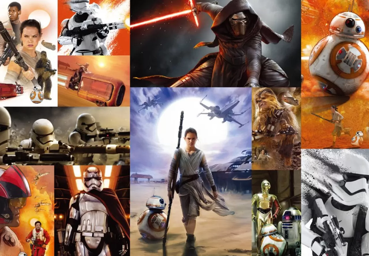 Tenyo Japan Pure White Jigsaw Puzzle Wsg500-660 Stained Art Star Wars: The Force Awakens(500 Pieces)
