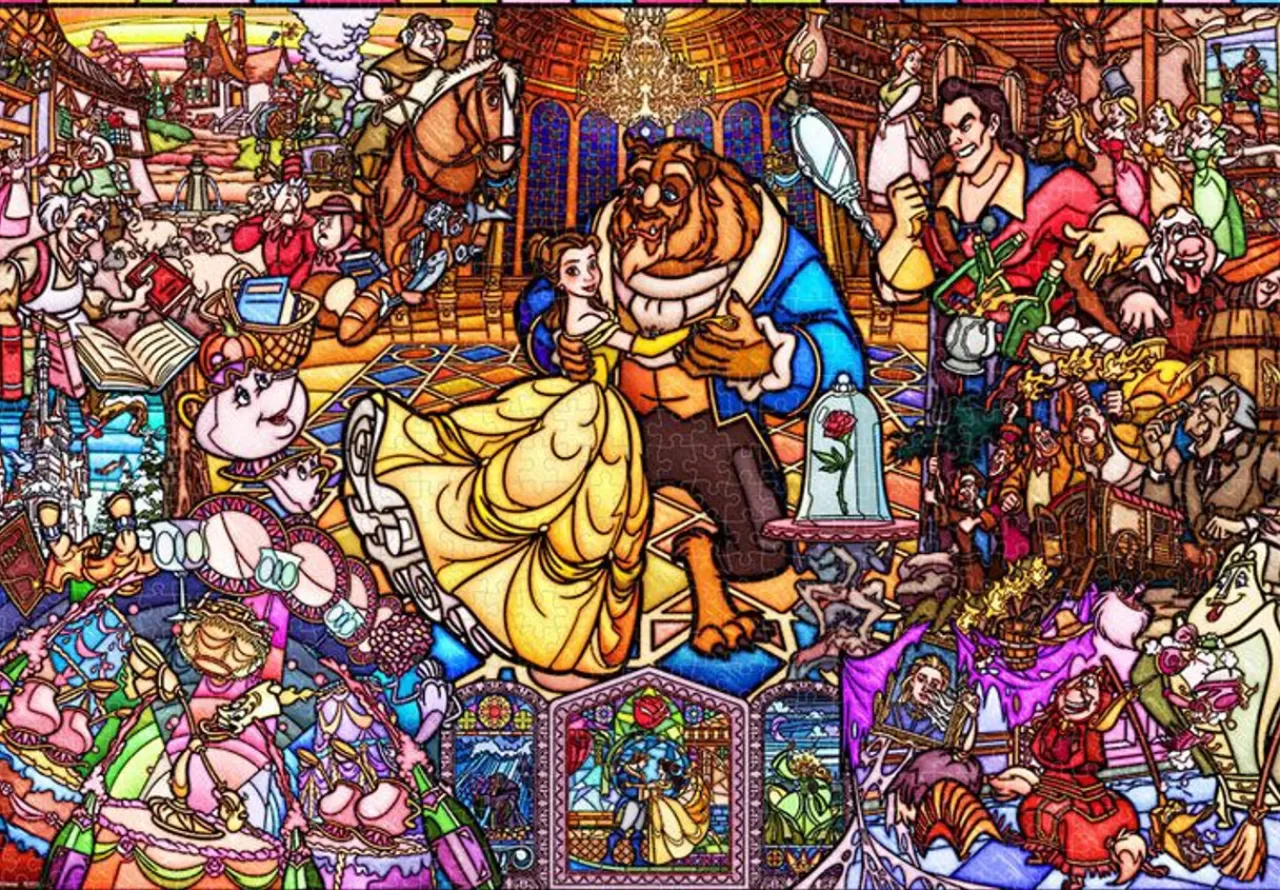 Tenyo Jigsaw Puzzle Disney Beauty And The Beast (Pure White) (1000 Pieces)