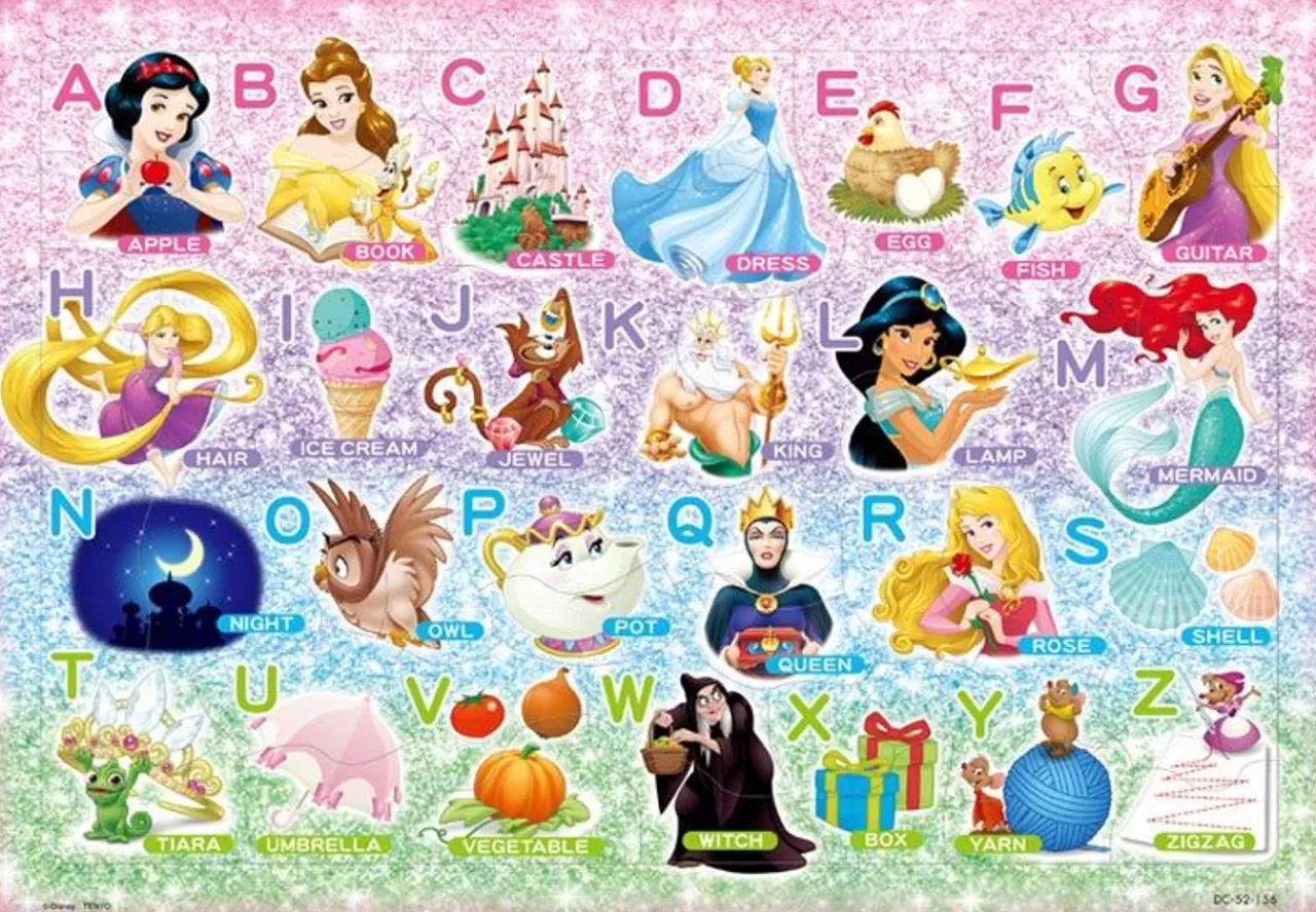 Tenyo Jigsaw Puzzle Disney Let's Play Abc With Princesses (52 Pieces) Child Puzzle