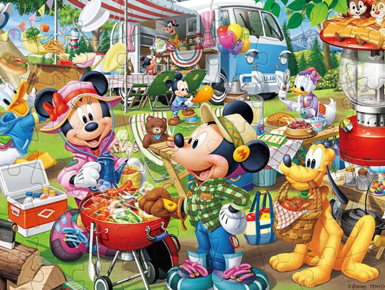 Tenyo Jigsaw Puzzle Disney Mickey And Friends Auto Camping ! (63 Pieces)