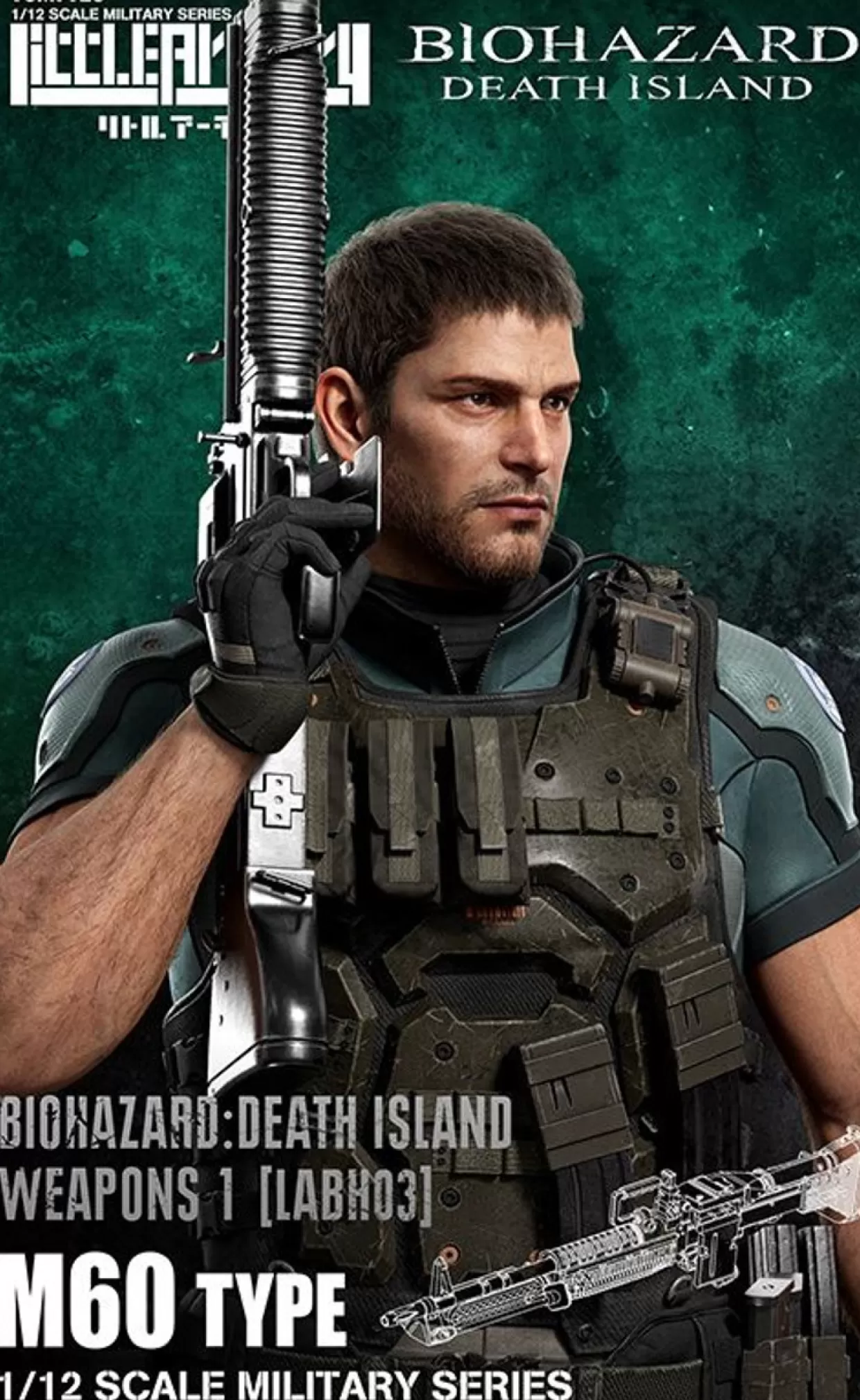 Best Tomytec Military Series 1/12 Little Armory Resident Evil: Death Island Weapons Type 1 Chris Redfield Plastic Model