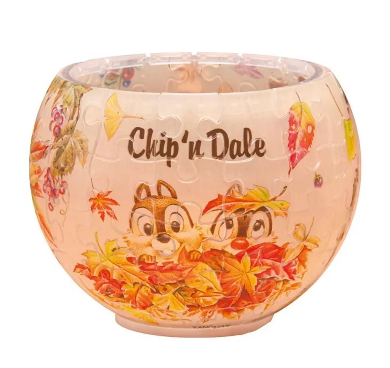 Yanoman 2201-65 3D Led Lamp Shade Puzzle Disney Chip And Dale Let's Play Together (80 Pieces)