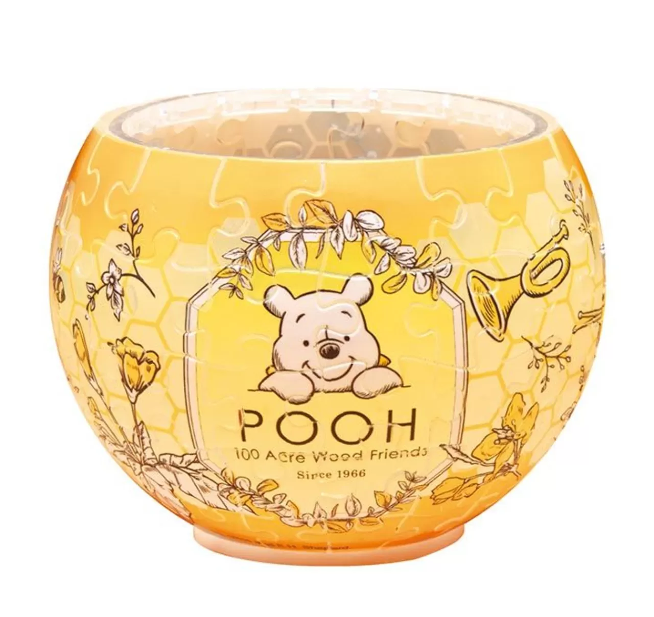 Yanoman 2201-64 3D Led Lamp Shade Puzzle Disney Winnie The Pooh Botanical Pattern (80 Pieces)