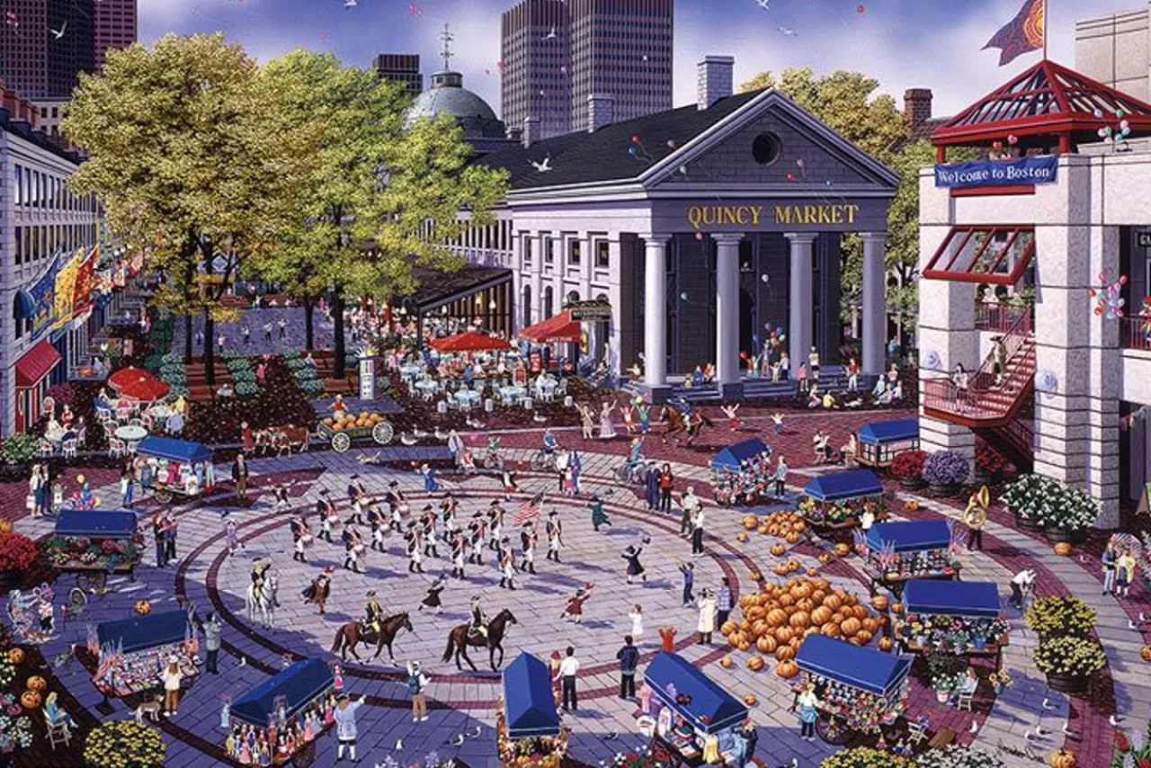 Yanoman 10-1429 Jigsaw Puzzle Alexander Chen - Quincy Market Square (1000 Pieces)