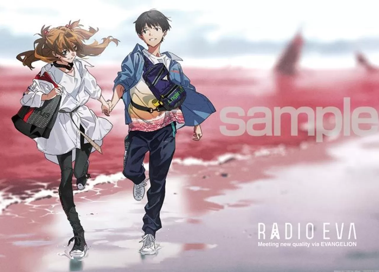 Yanoman 05-1035 Jigsaw Puzzle Evangelion Radio Eva Illustration 03 Asuka And Shinji ~Red Seaside~ (300 Pieces)
