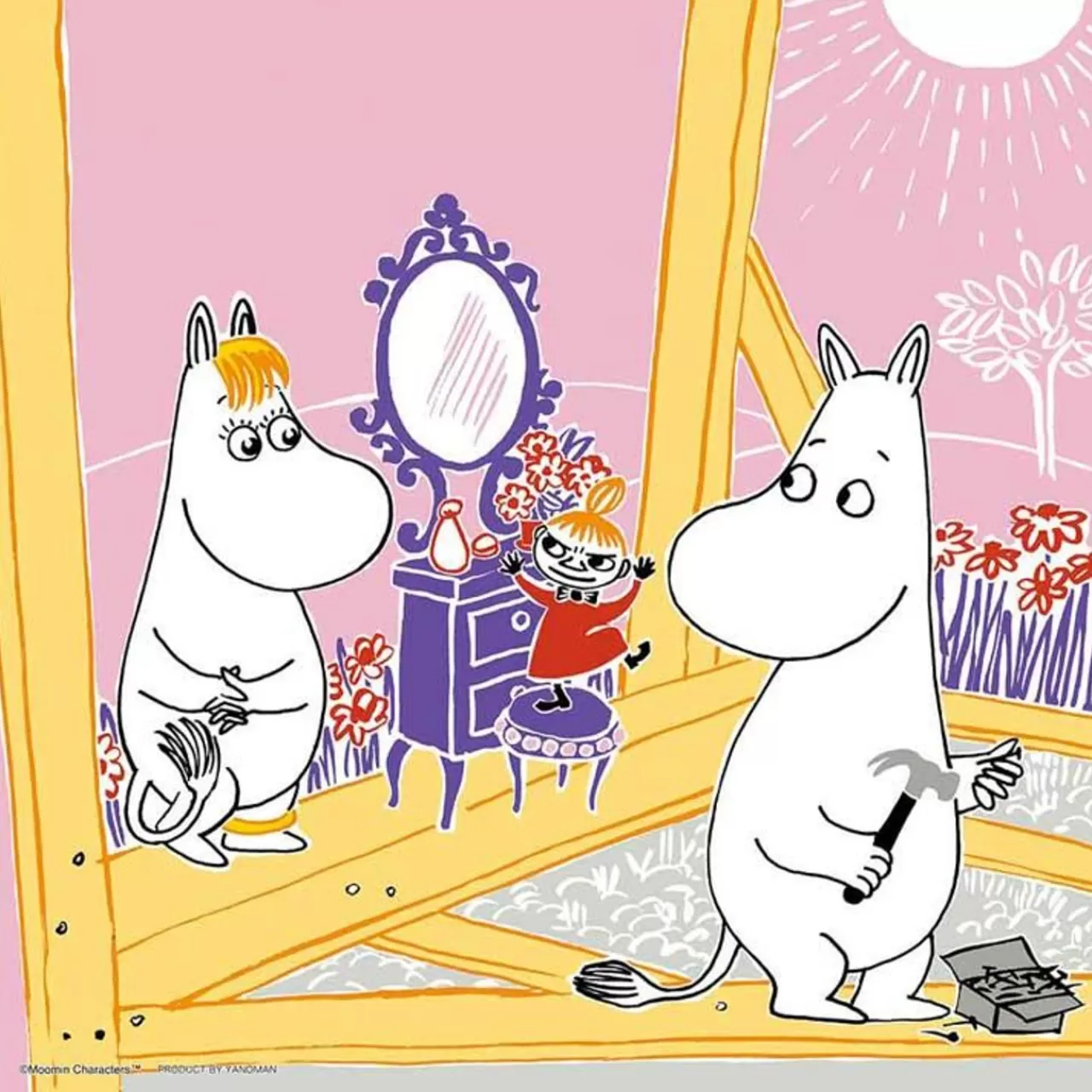 Yanoman 36-01 Jigsaw Puzzle Moomins Favorite Mirror Table ( Square Puzzle) (306 Pieces)