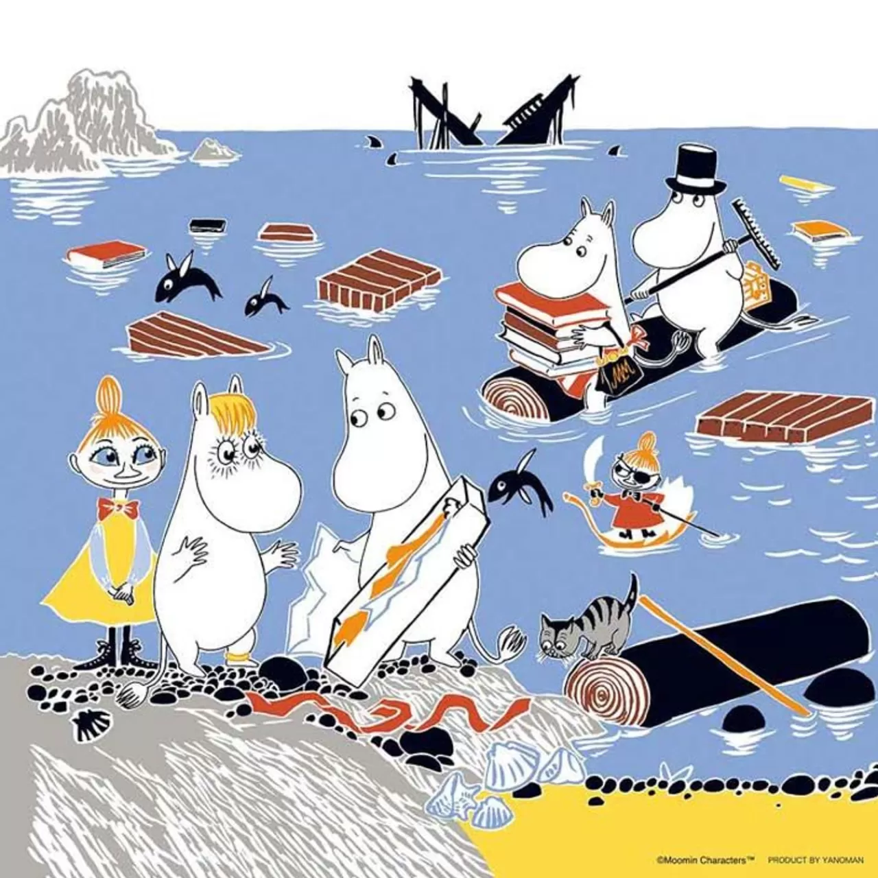 Yanoman 36-03 Jigsaw Puzzle Moomins Things In The Sea (Square Puzzle) (306 Pieces)