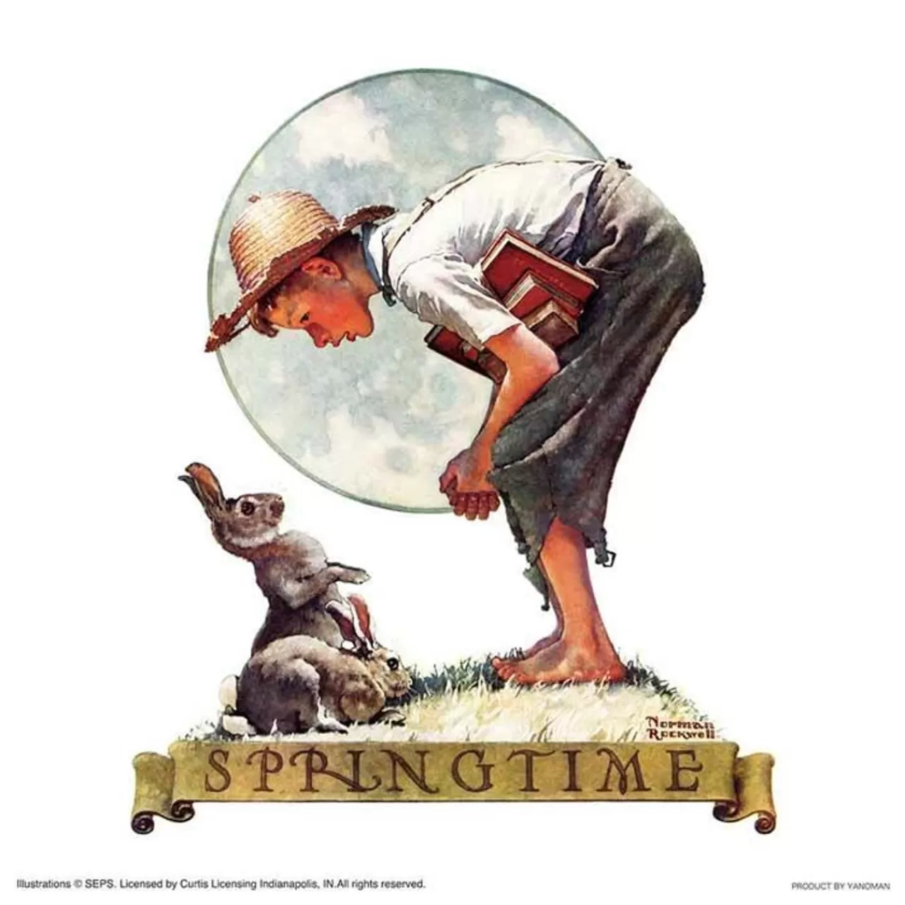 Yanoman 36-07 Jigsaw Puzzle Norman Rockwell Illustration Moonlight (Square Puzzle) (306 Pieces)